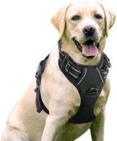 Dog Harness; No-Pull Pet Harness with 2 Leash Clips; Adjustable Soft Padded Dog Vest; Reflective No-Choke Pet Oxford Vest with Easy Control Handle for (Color: Bright Pumpkin, size: medium)