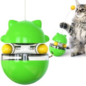 KIMPETS Cats Toy Tumbler Tracks Leaking Food Ball Toys Interactive Cat Intelligence Training Amusement Pet Products Cat Tunnel (Color: Green)