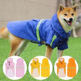 Pet raincoat for large and small dog; PU waterproof big dog raincoat; outdoor reflective dog raincoat (colour: yellow, size: XL)