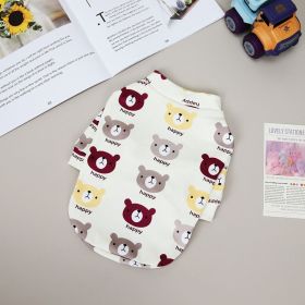 Pet clothes Dog clothes Autumn and winter new cat pet clothes Two leg sweater 22 Happy bear bottoming shirt (colour: 22 Happy Bear Undercoat - Red, size: XL)