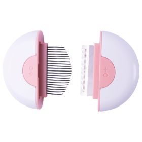 Pet Life 'LYNX' 2-in-1 Travel Connecting Grooming Pet Comb and Deshedder (Color: pink, size: large)