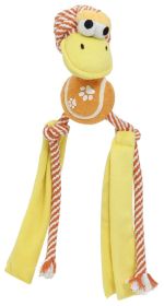 Pet Life 'Tennis Pawl' Rope Squeaker and Crinkle Tennis Dog Toy (Color: orange)