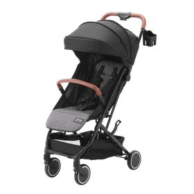 VEVOR Standard Baby Infant Stroller, Toddler Stroller with 95Â°-150Â° Adjustable Backrest & & 0/90Â°Adjustable Footrest & One-click Folding (Color: black, Baby Stroller Type: Basic Seat Type)